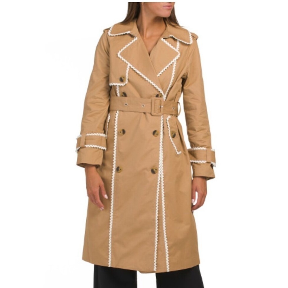7 for all mankind Trimmed Trench Coat NWT - Picture 2 of 9